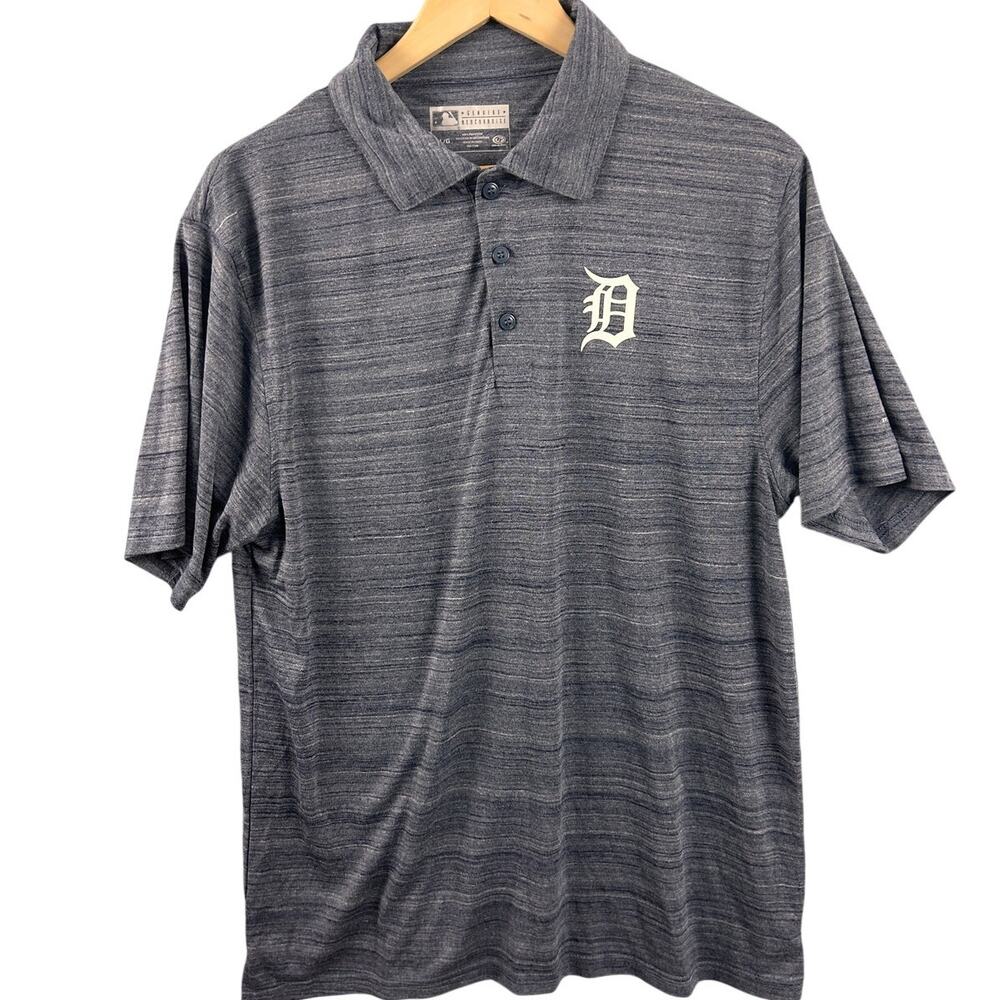 Detroit Tigers MLB Polo Shirt Men’s Large True Fan Heather Gray